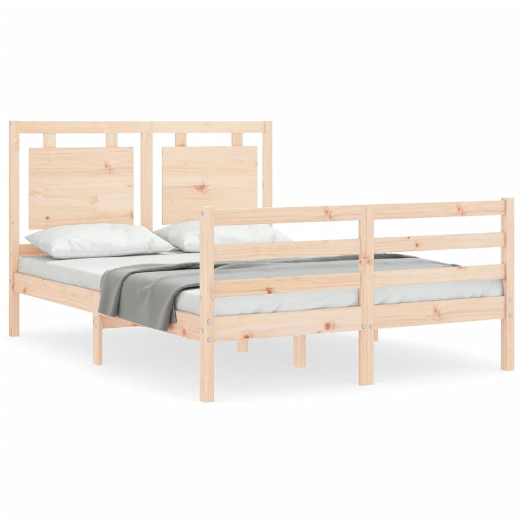 vidaXL Bed Frame without Mattress Double Solid Wood