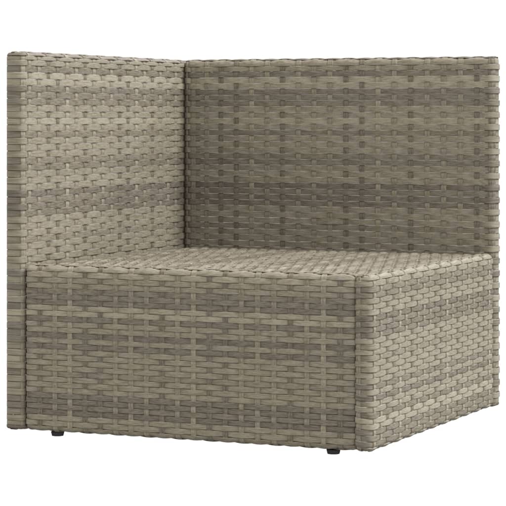 vidaXL 7 Piece Garden Lounge Set with Cushions Grey Poly Rattan