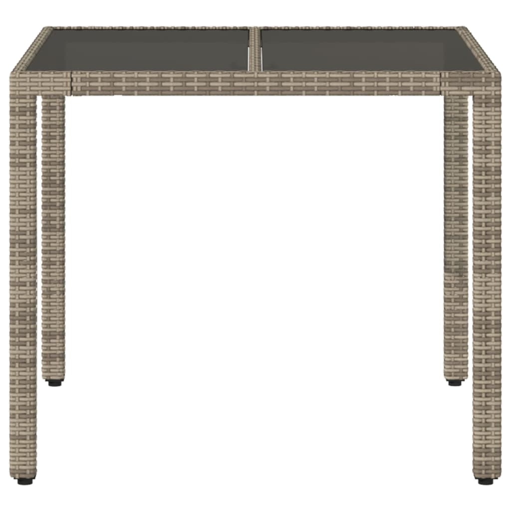 vidaXL Garden Table Grey 90x90x75 cm Poly Rattan