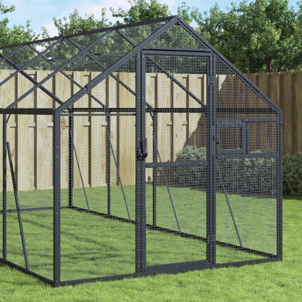 vidaXL Aviary Anthracite 1.79x8x1.85 m Aluminium