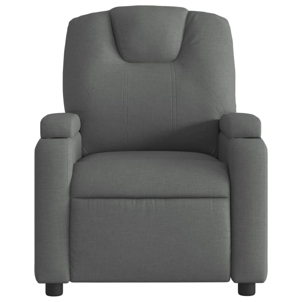 vidaXL Recliner Chair Dark Grey Fabric