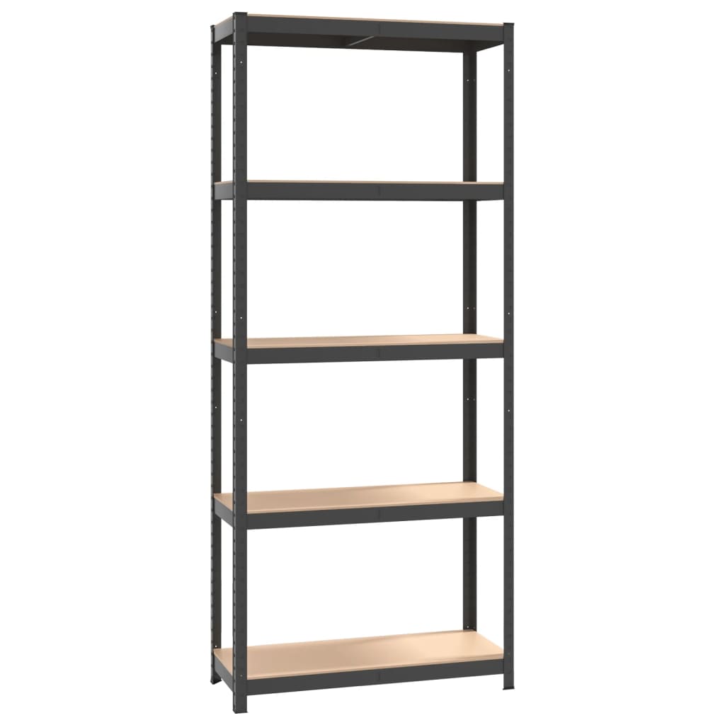 vidaXL 5-Layer Shelves 3 pcs Anthracite Steel&Engineered Wood