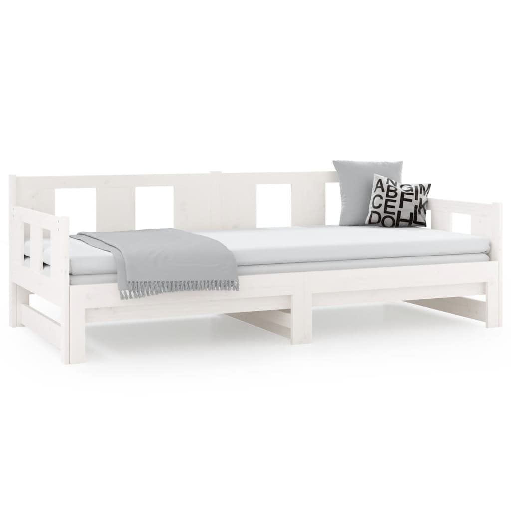 vidaXL Pull-out Day Bed without Mattress White 2x(90x190) cm