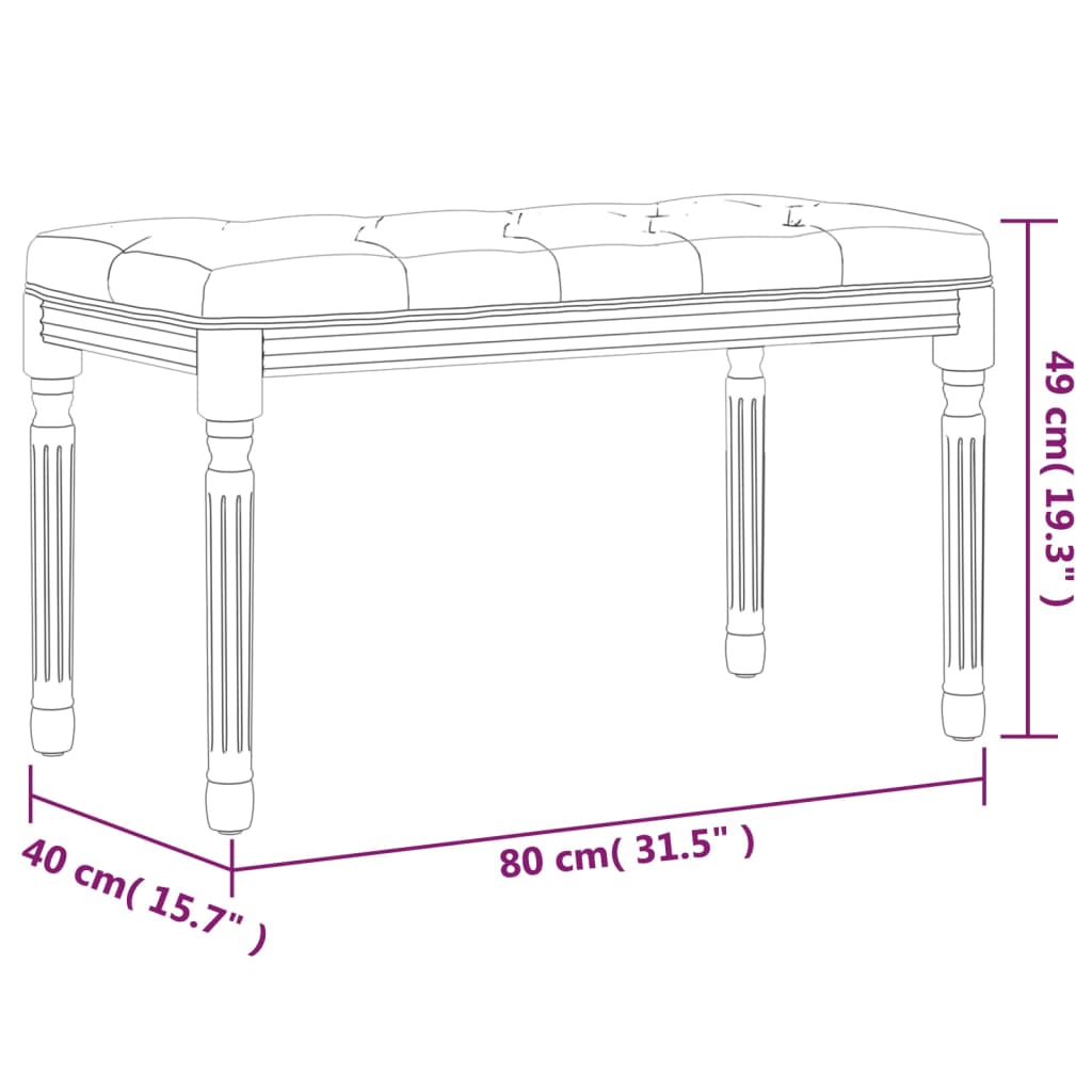 vidaXL Bench 80x40x49 cm Linen