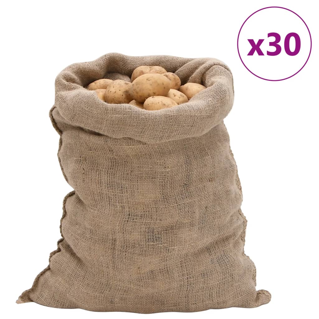 vidaXL Jute Sacks 30 pcs 60x105 cm 100% Jute 220 gsm