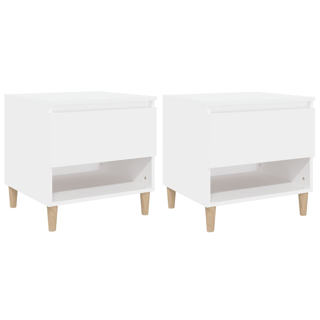 vidaXL Bedside Tables 2 pcs White 50x46x50 Engineered Wood