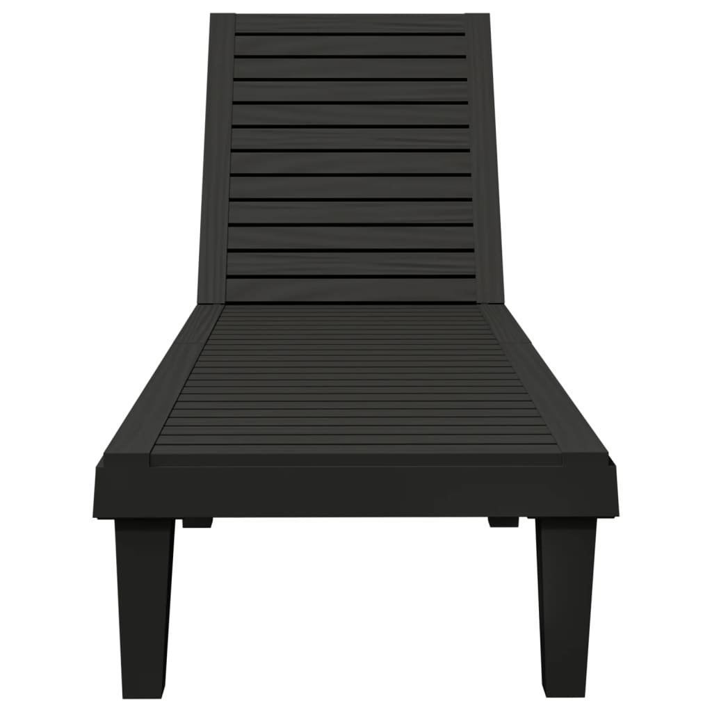 vidaXL Sun Loungers 2 pcs Black 155x58x83 cm Polypropylene