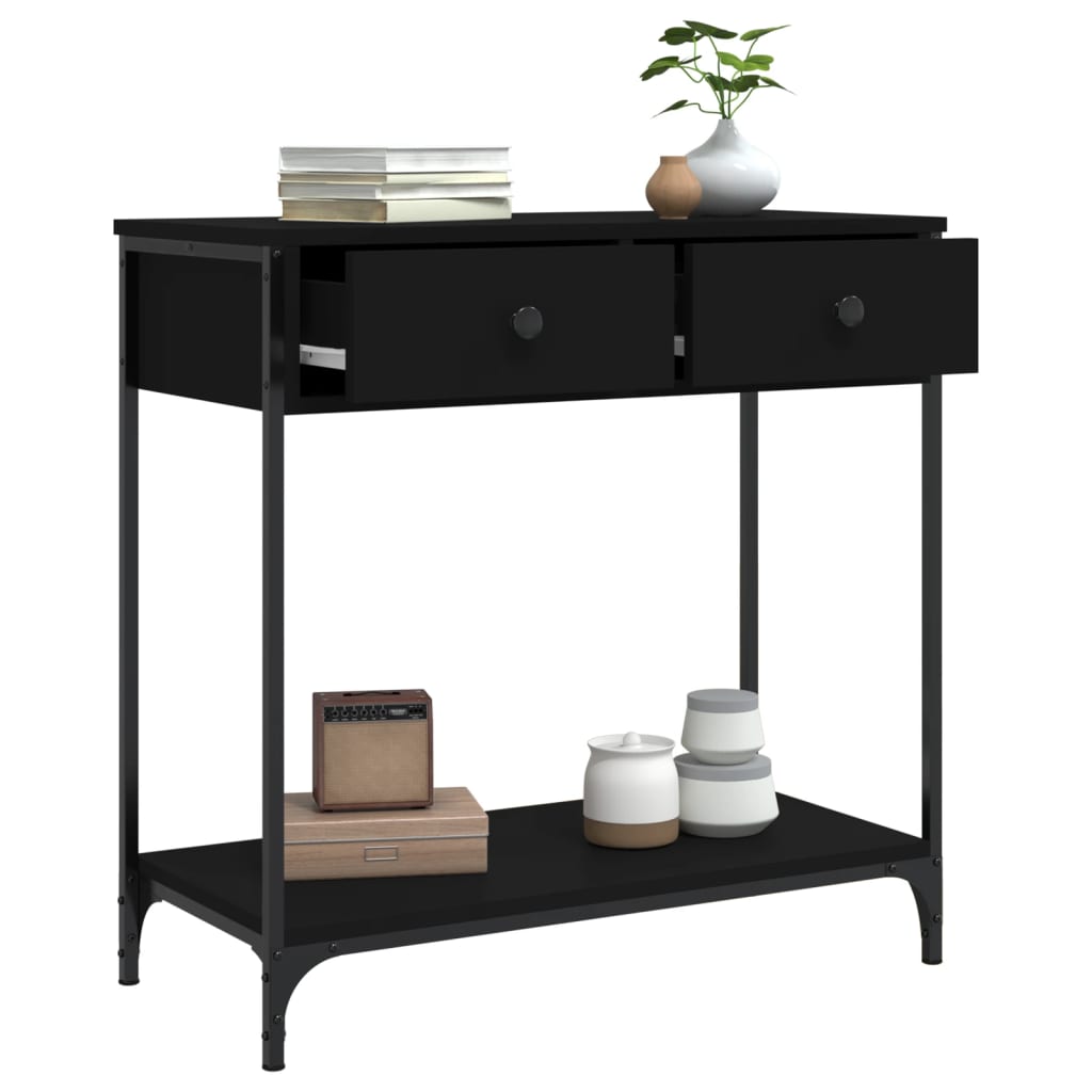 vidaXL Console Table Black 75x34.5x75 cm Engineered Wood