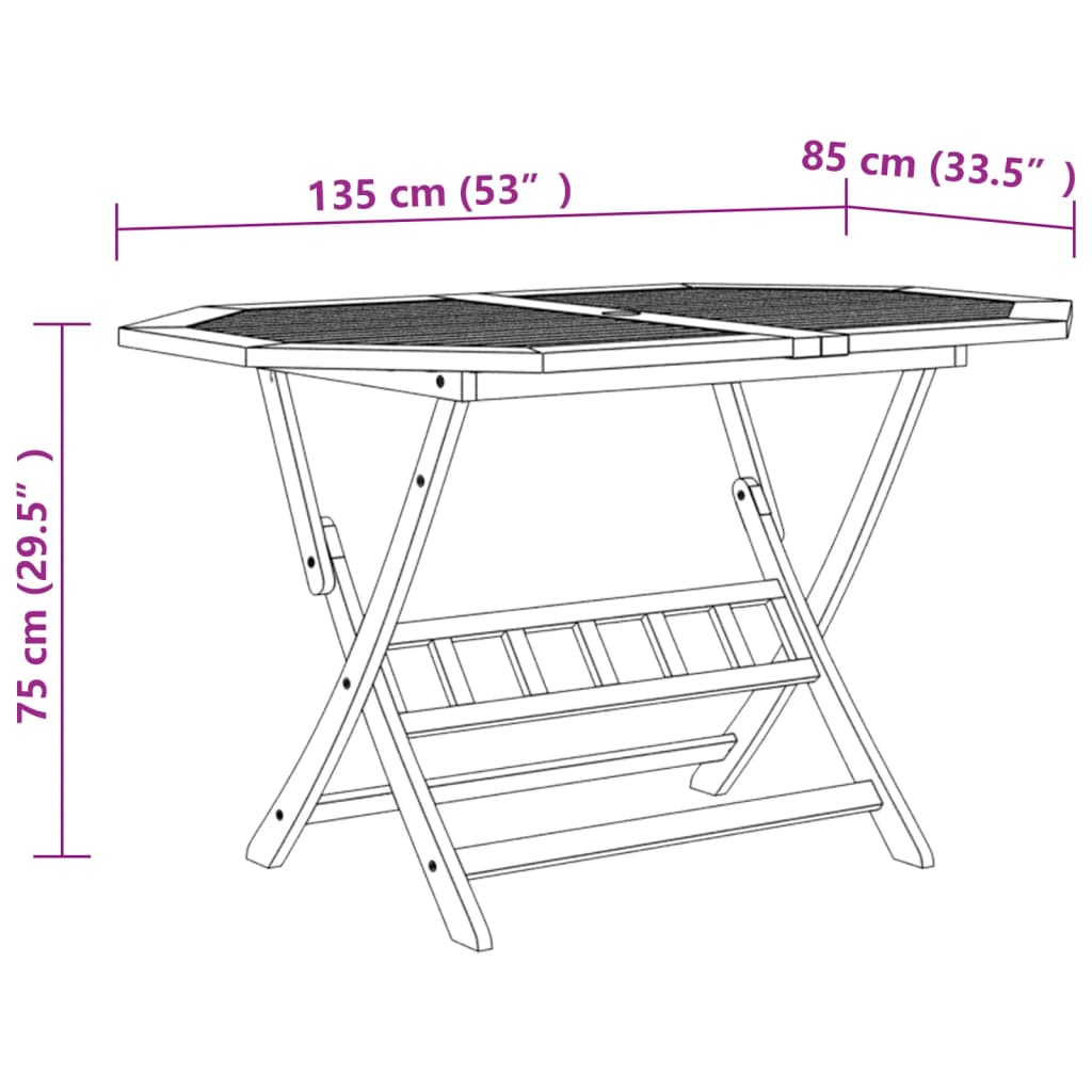 vidaXL 7 Piece Garden Dining Set Solid Wood Acacia