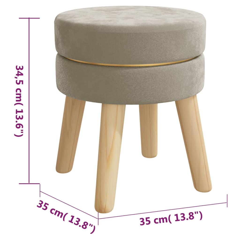 vidaXL Round Hocker Dark Grey Velvet