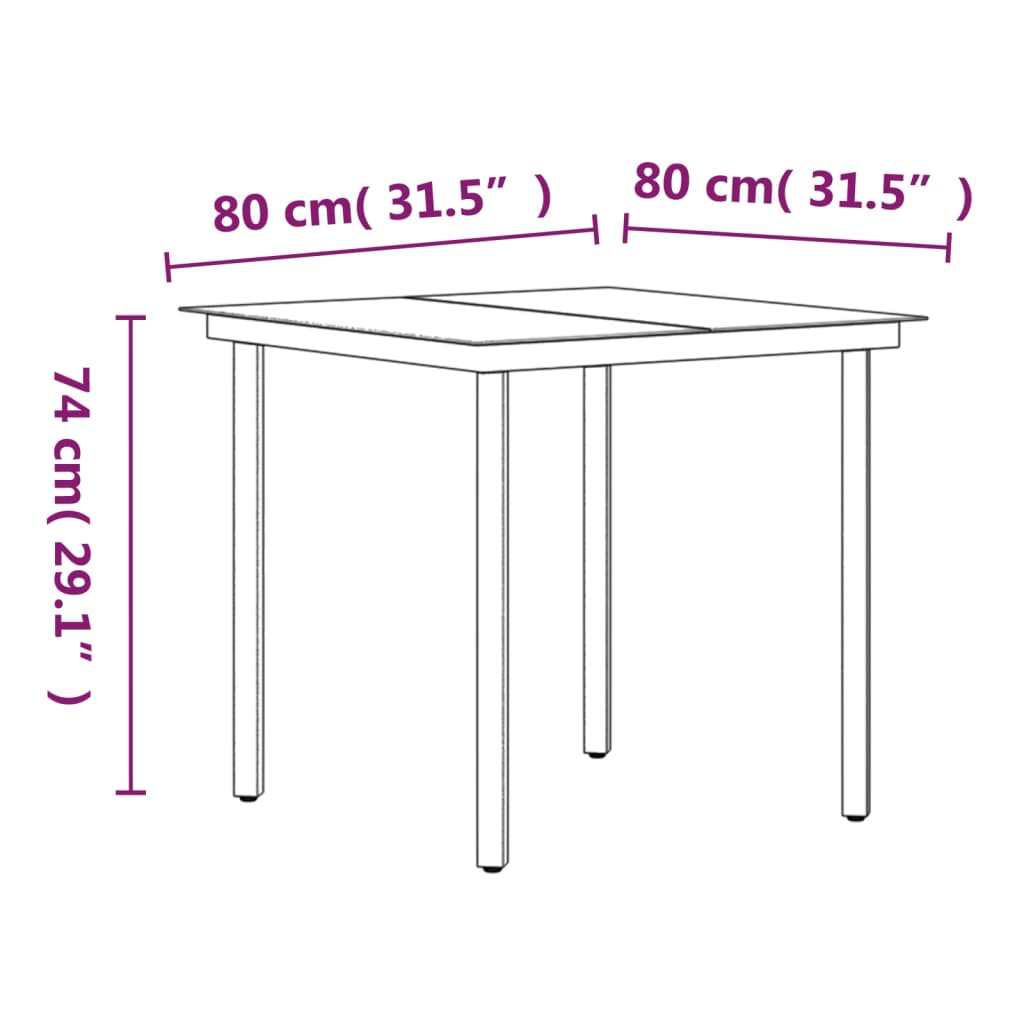 vidaXL 5 Piece Garden Dining Set with Cushions Black