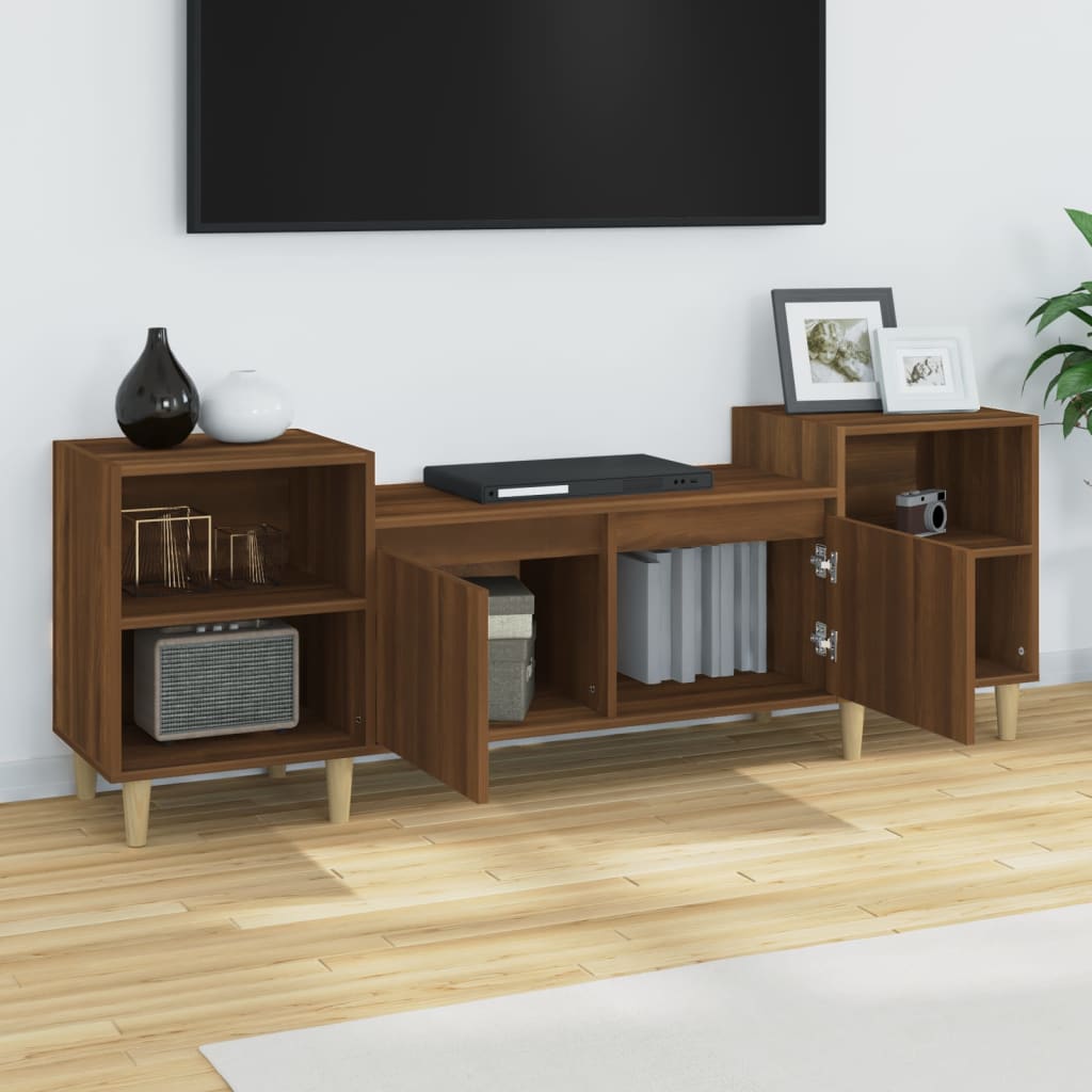 vidaXL TV Cabinet Brown Oak 160x35x55 cm Engineered Wood