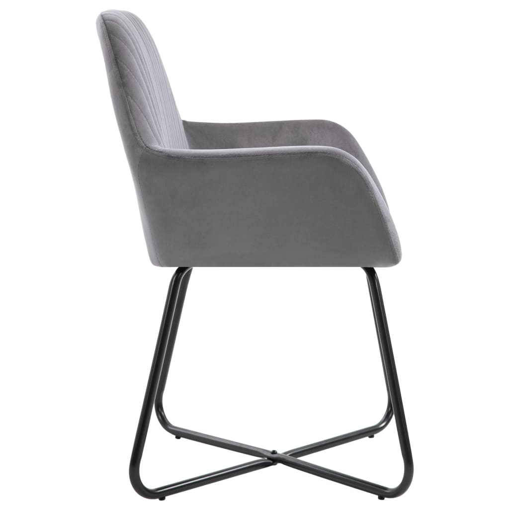 vidaXL Dining Chairs 6 pcs Grey Velvet