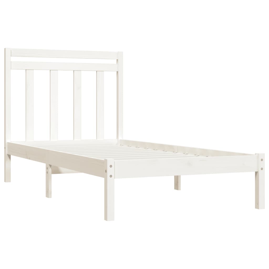 vidaXL Bed Frame without Mattress White 90x190 cm Single Solid Wood