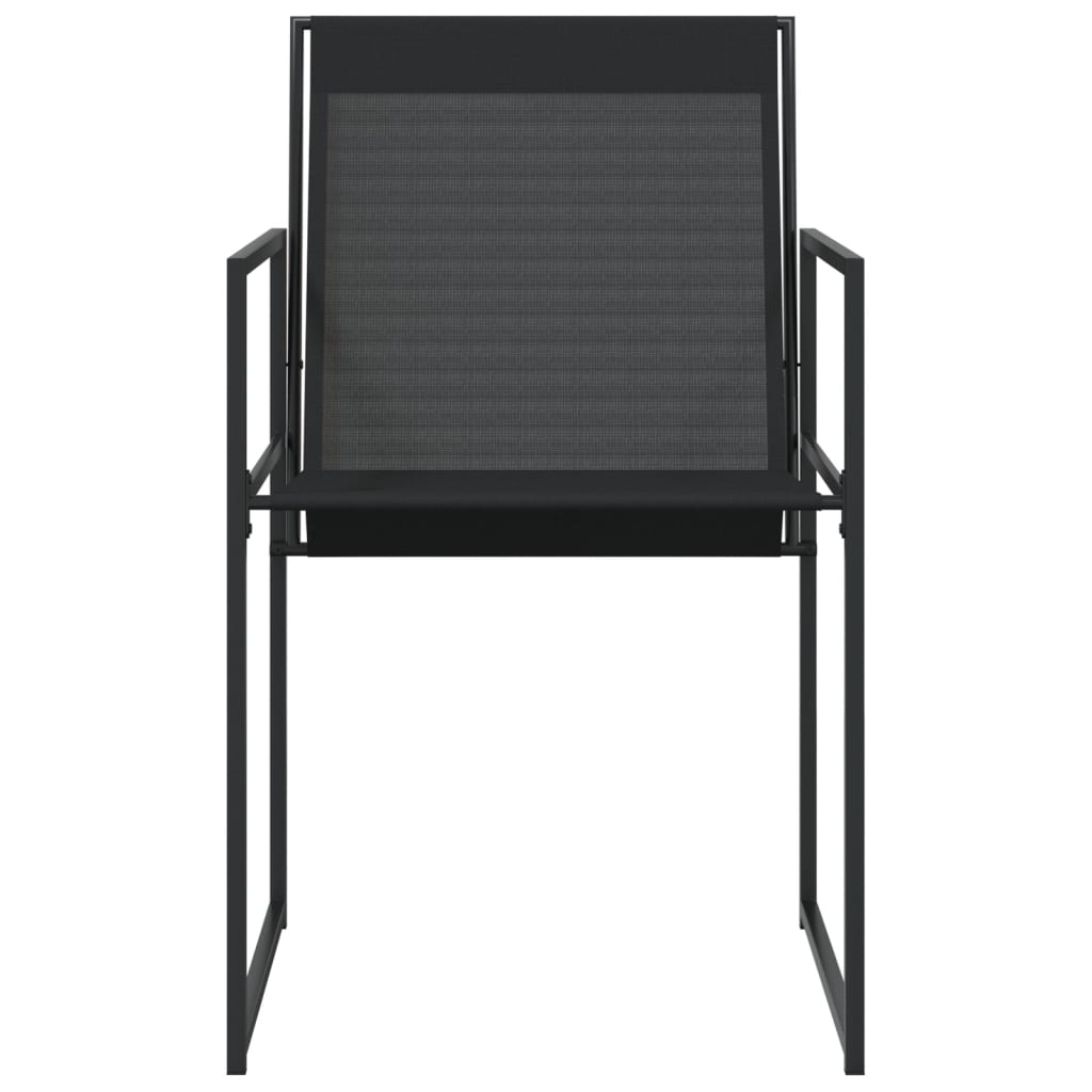 vidaXL Garden Chairs 4 pcs Black Steel and Textilene