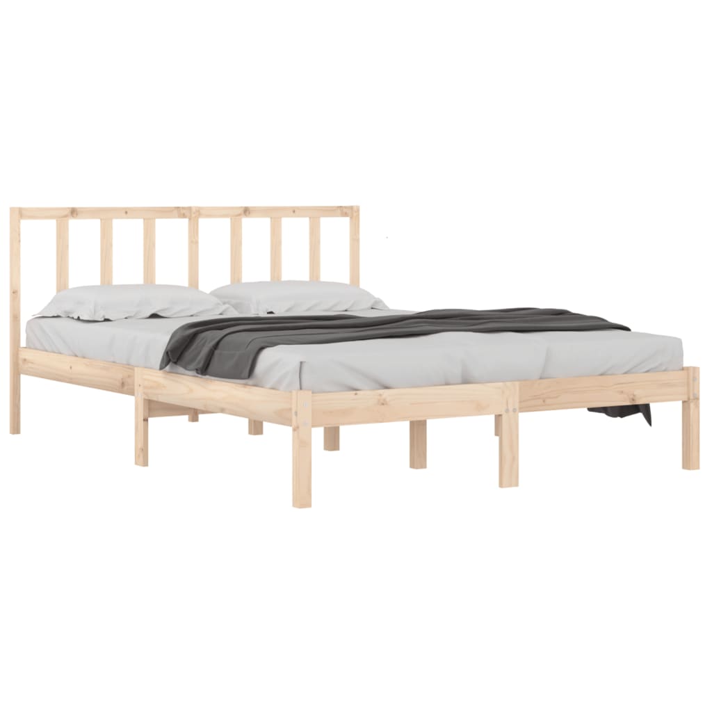 vidaXL Bed Frame without Mattress Solid Wood Pine 150x200 cm King Size