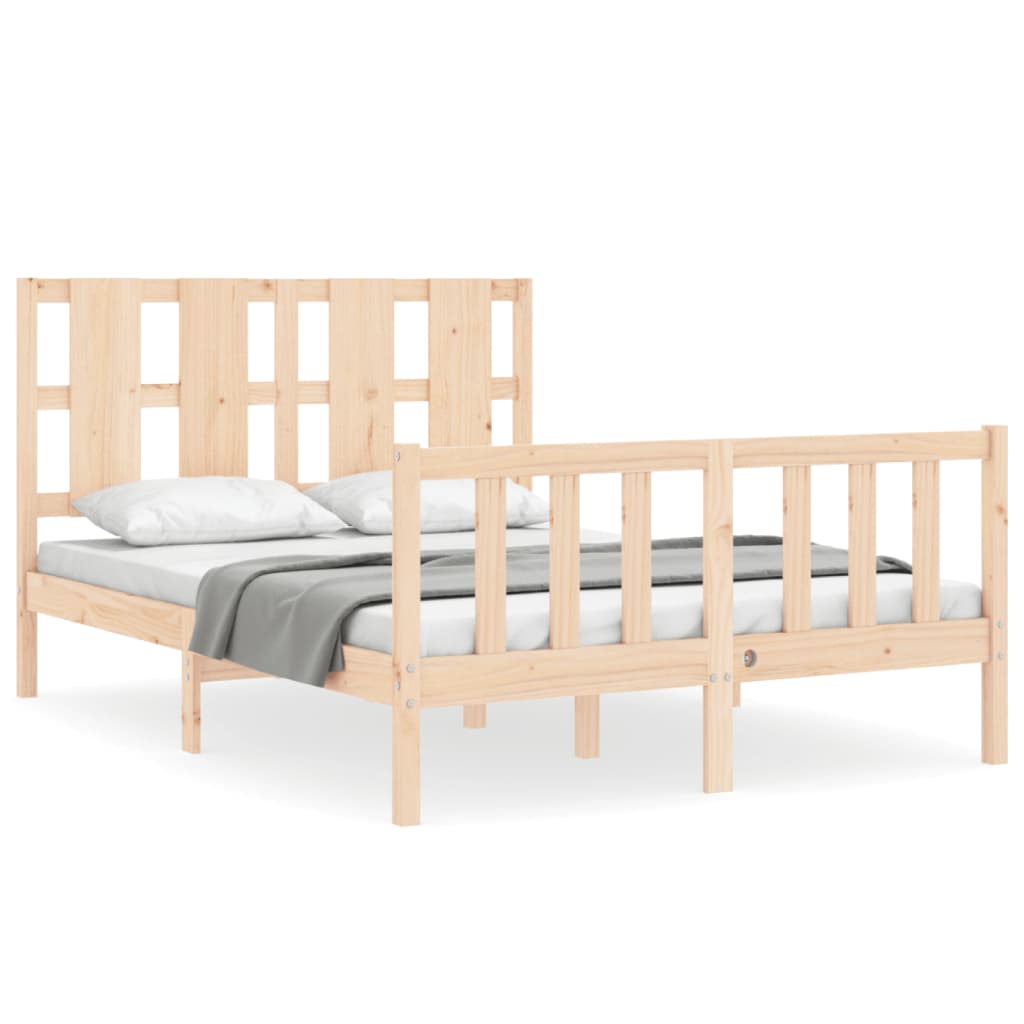 vidaXL Bed Frame without Mattress Double Solid Wood Pine