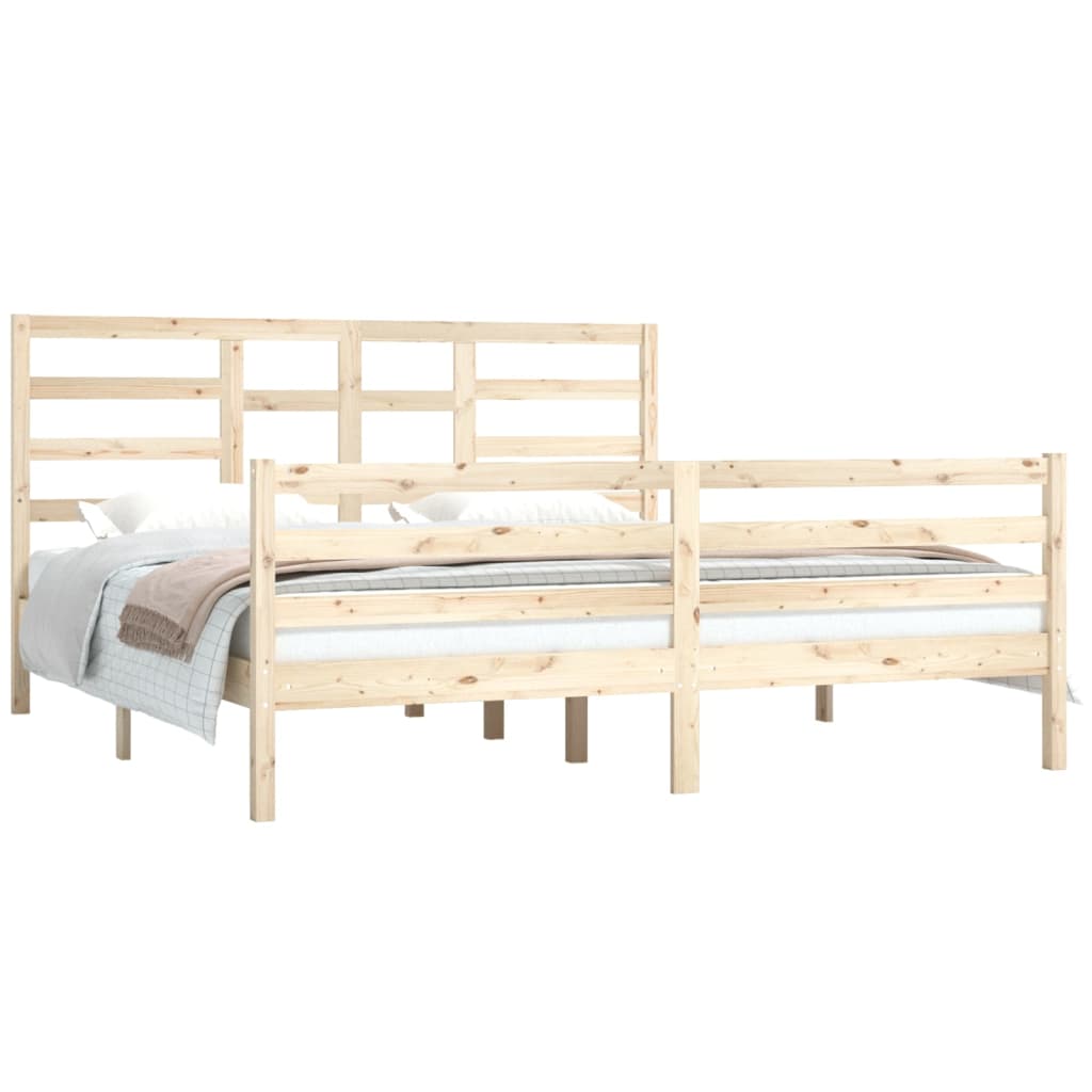 vidaXL Bed Frame without Mattress Solid Wood 180x200 cm Super King