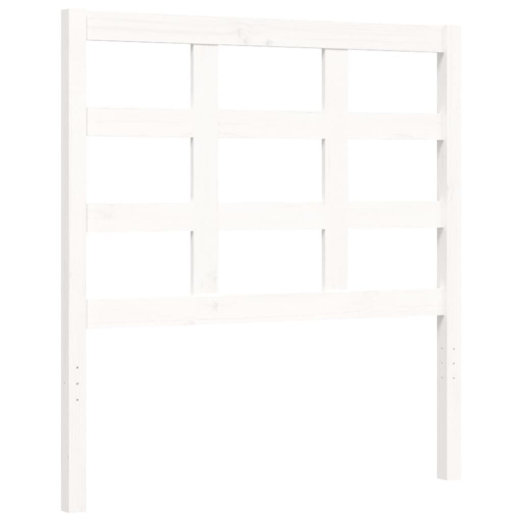 vidaXL Bed Frame without Mattress White Single Solid Wood