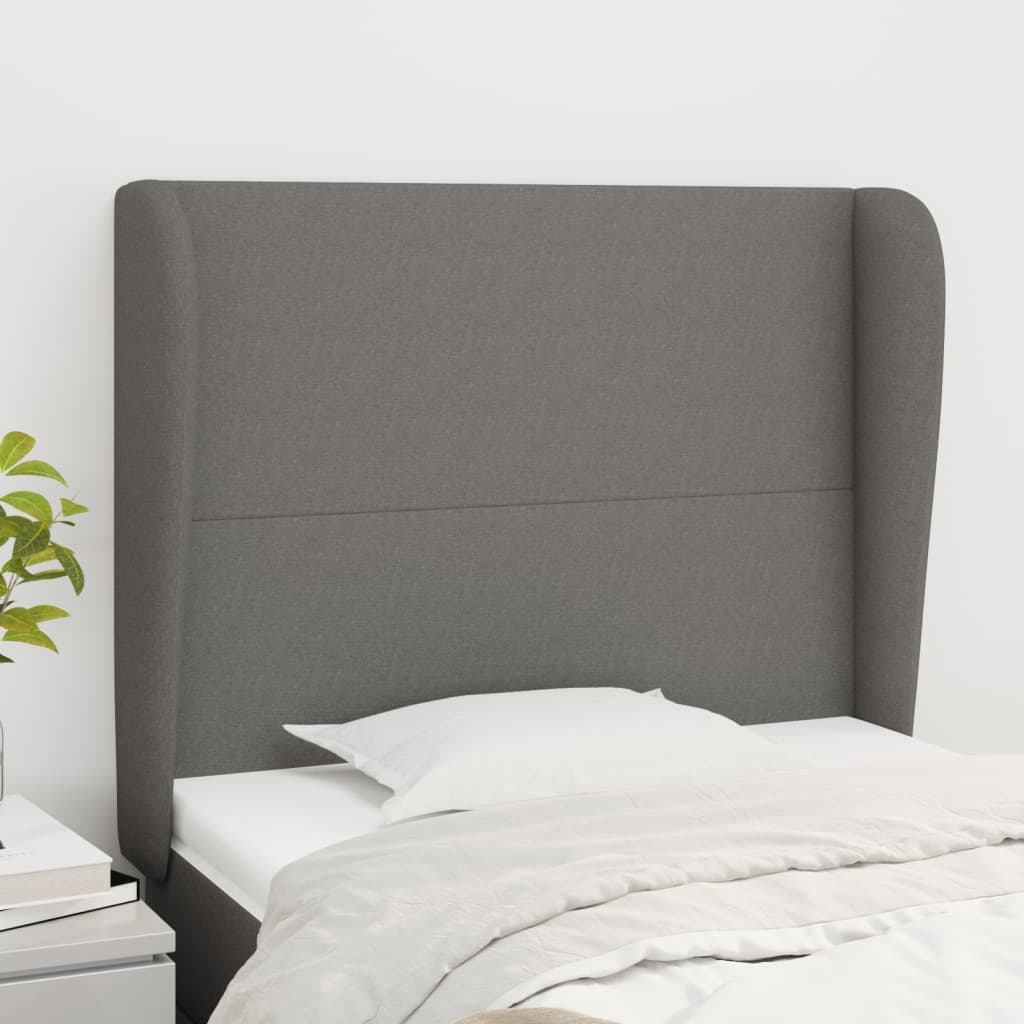 vidaXL Headboard with Ears Dark Grey 103 cm Fabric