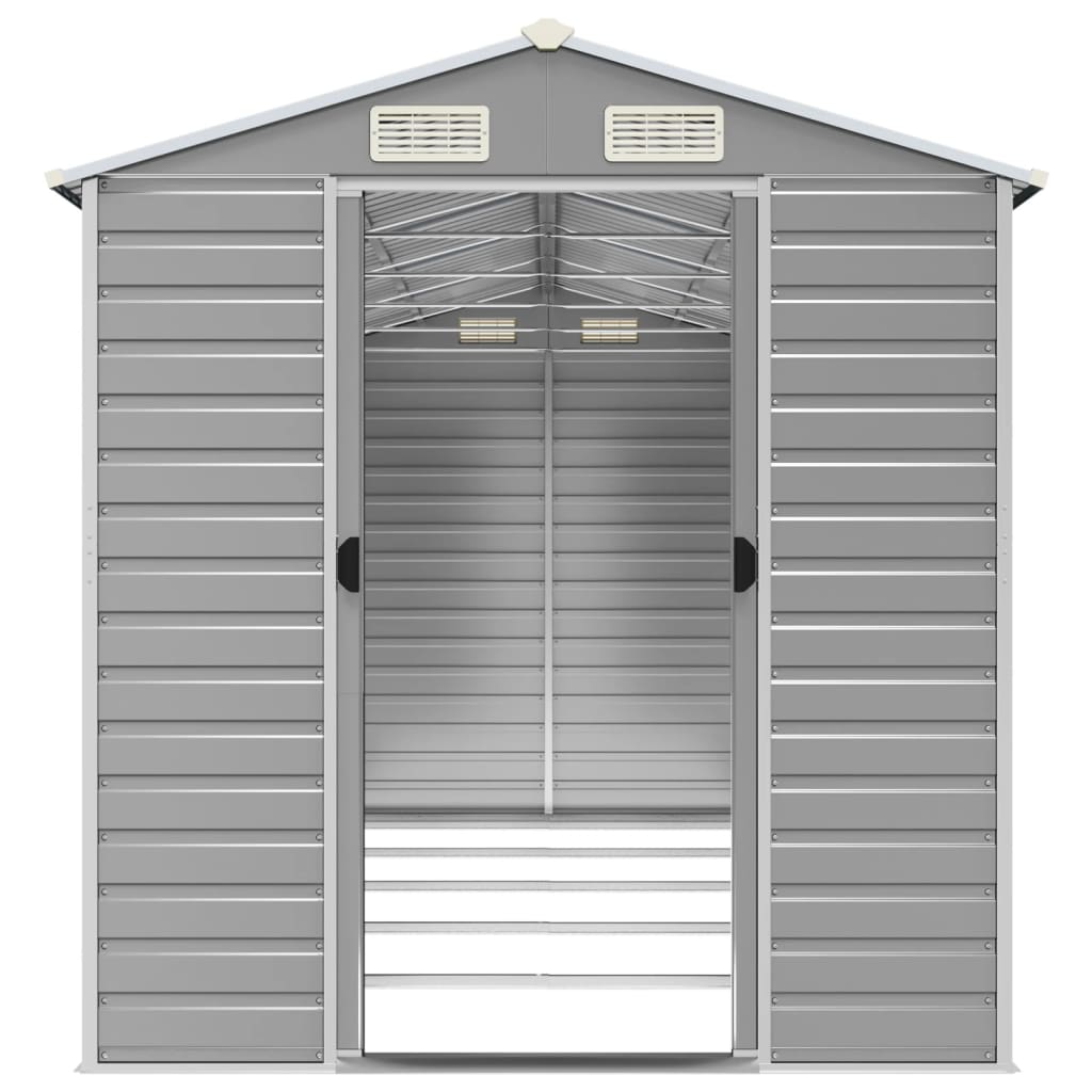 vidaXL Garden Shed Light Grey 191x470x198 cm Galvanised Steel