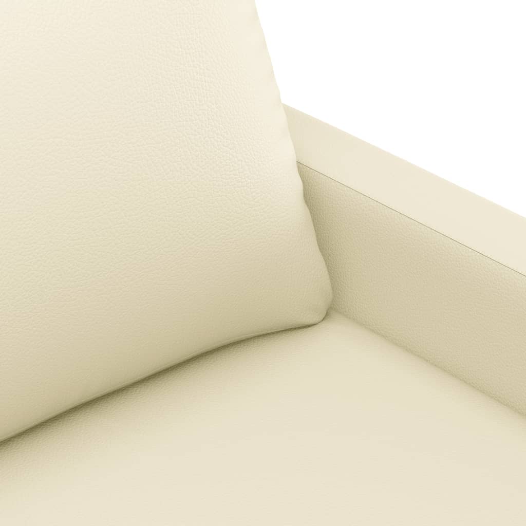 vidaXL 2 Piece Sofa Set with Cushions Cream Faux Leather