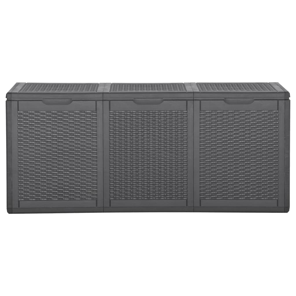 vidaXL Garden Storage Box 270L Black PP Rattan