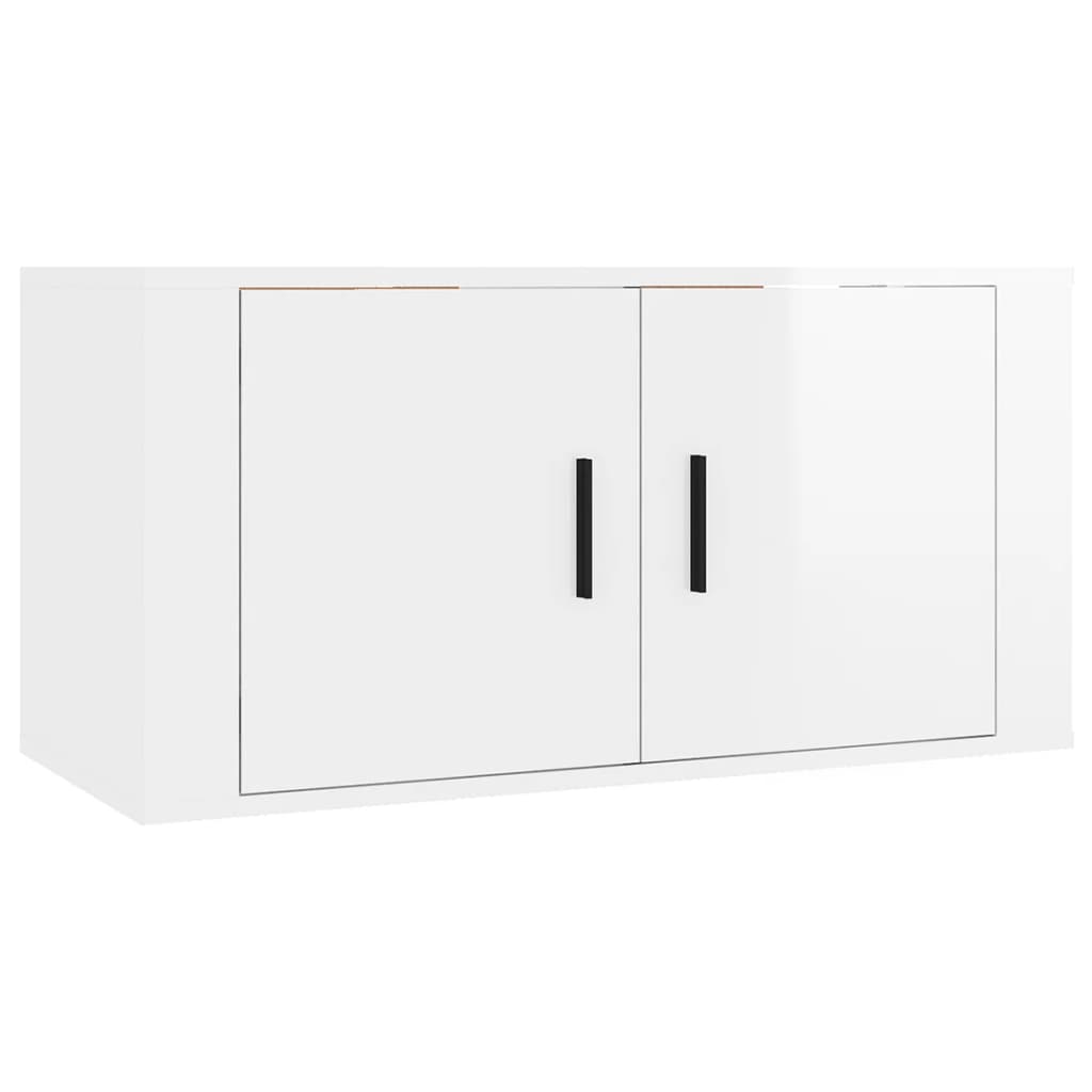 vidaXL 3 Piece TV Cabinet Set High Gloss White Engineered Wood