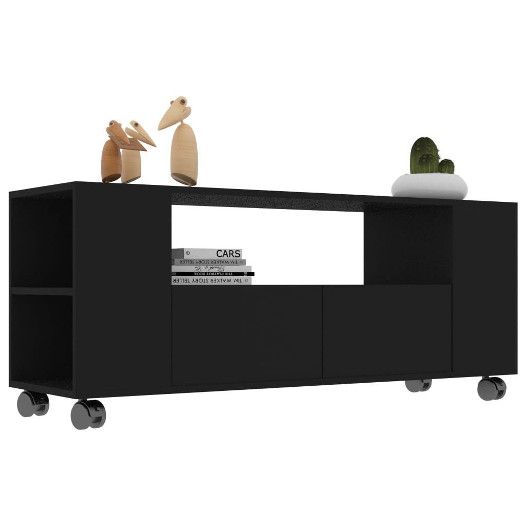 vidaXL TV Cabinet Black 120x35x48 cm Engineered Wood