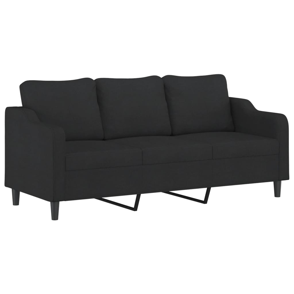 vidaXL 3-Seater Sofa Black 180 cm Fabric