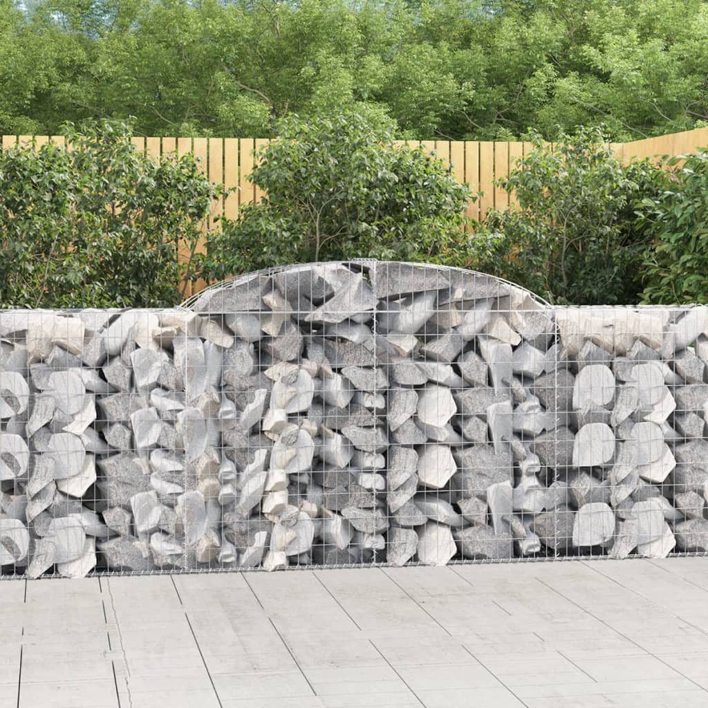 vidaXL Arched Gabion Baskets 3 pcs 300x50x100/120 cm Galvanised Iron