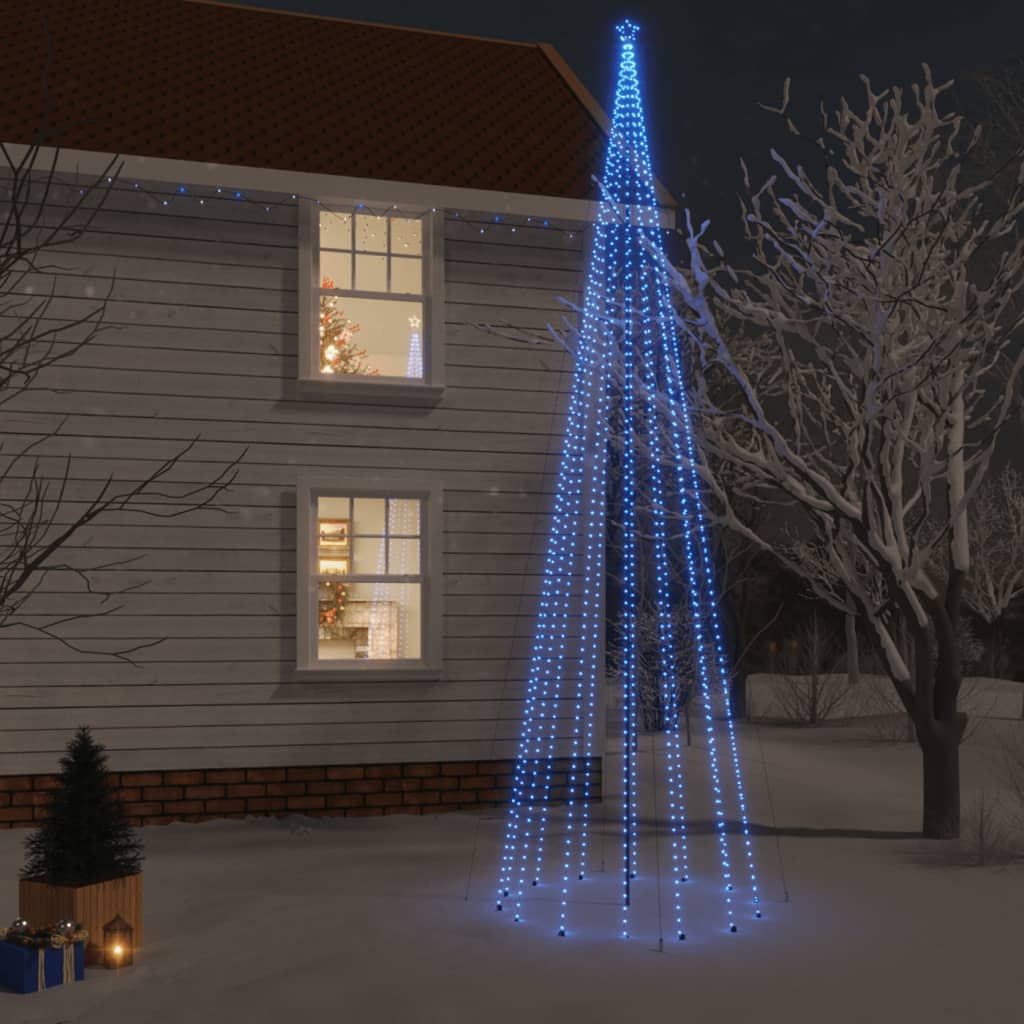 vidaXL Christmas Tree with Spike Blue 1134 LEDs 800 cm