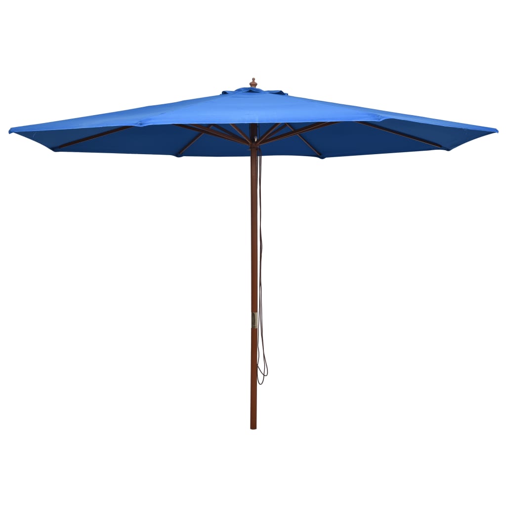 vidaXL Garden Parasol with Wooden Pole 350 cm Blue