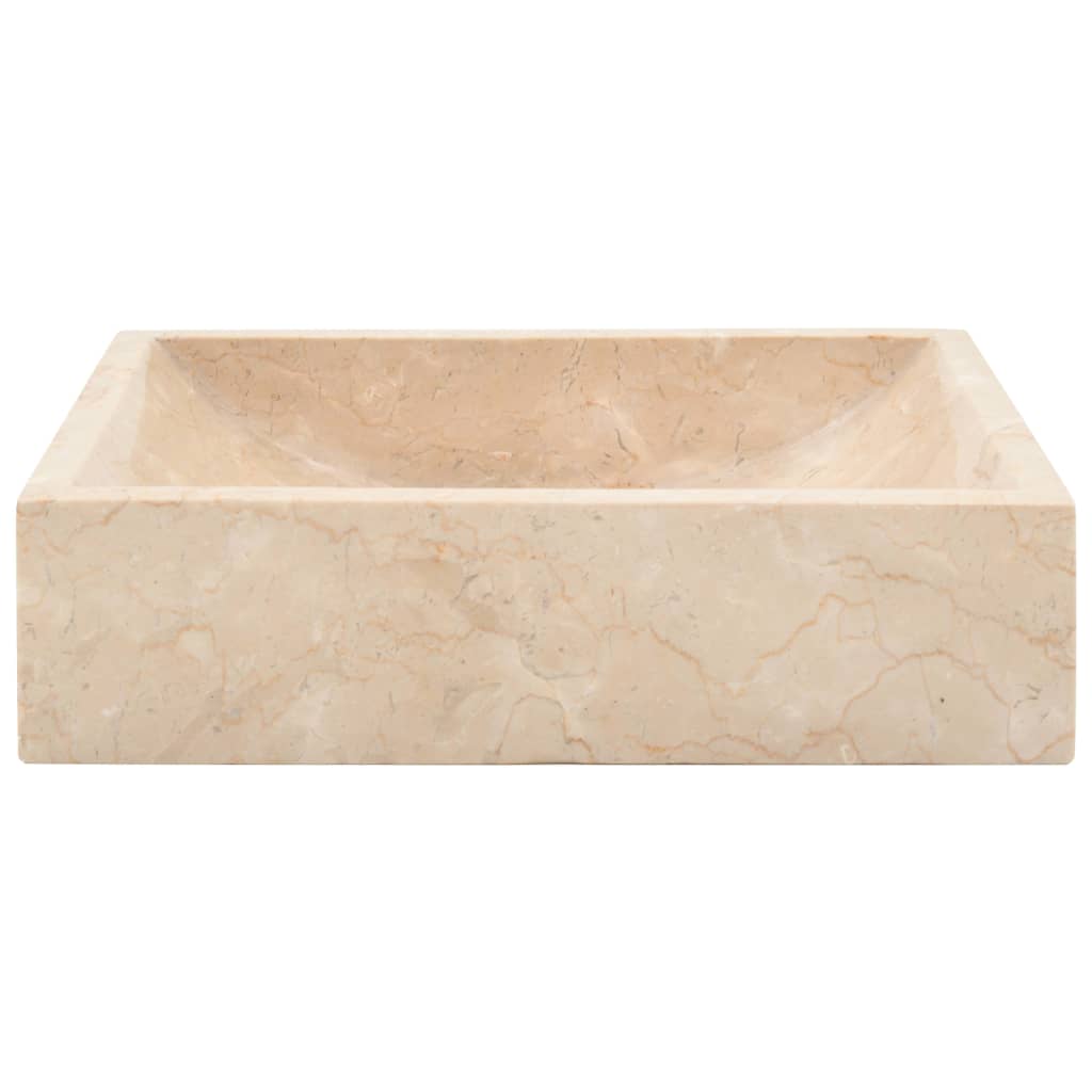 vidaXL Sink 45x30x12 cm Marble High Gloss Cream