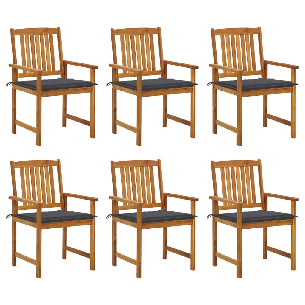 vidaXL Garden Chairs with Cushions 6 pcs Solid Wood Acacia