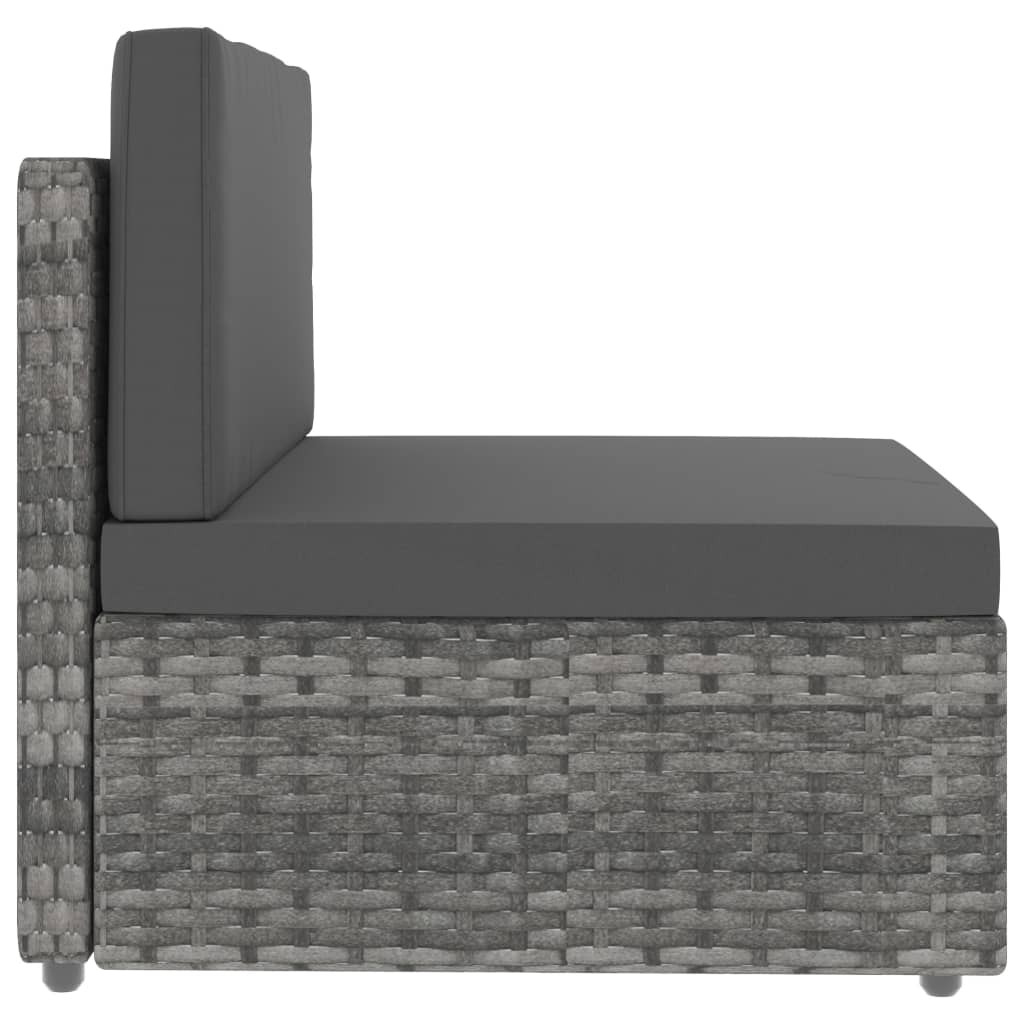 vidaXL 2 Piece Garden Lounge Set Poly Rattan Grey