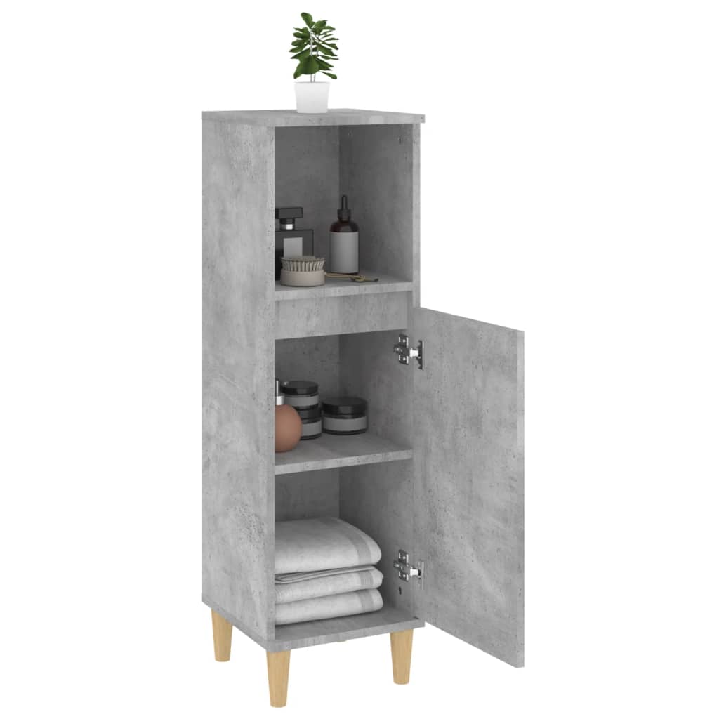 vidaXL Bathroom Cabinet Concrete Grey 30x30x100 cm Engineered Wood