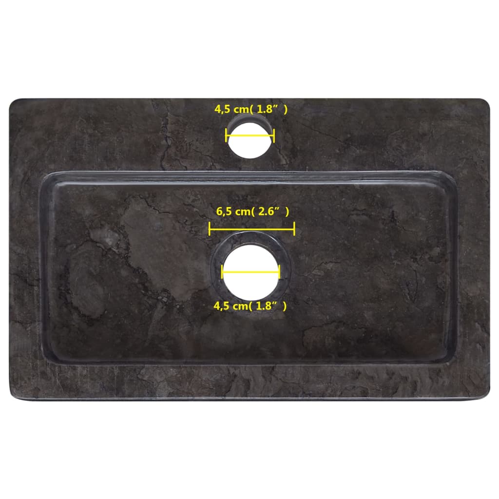 vidaXL Sink Black 38x24x6.5 cm Marble