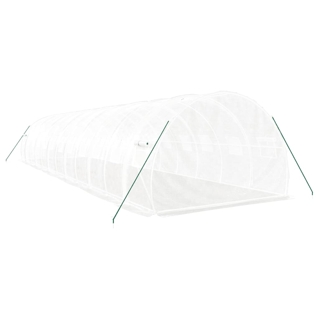 vidaXL Greenhouse with Steel Frame White 36 m² 12x3x2 m