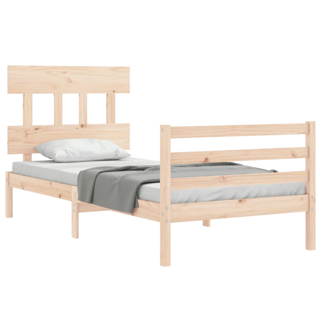 vidaXL Bed Frame without Mattress Single Solid Wood