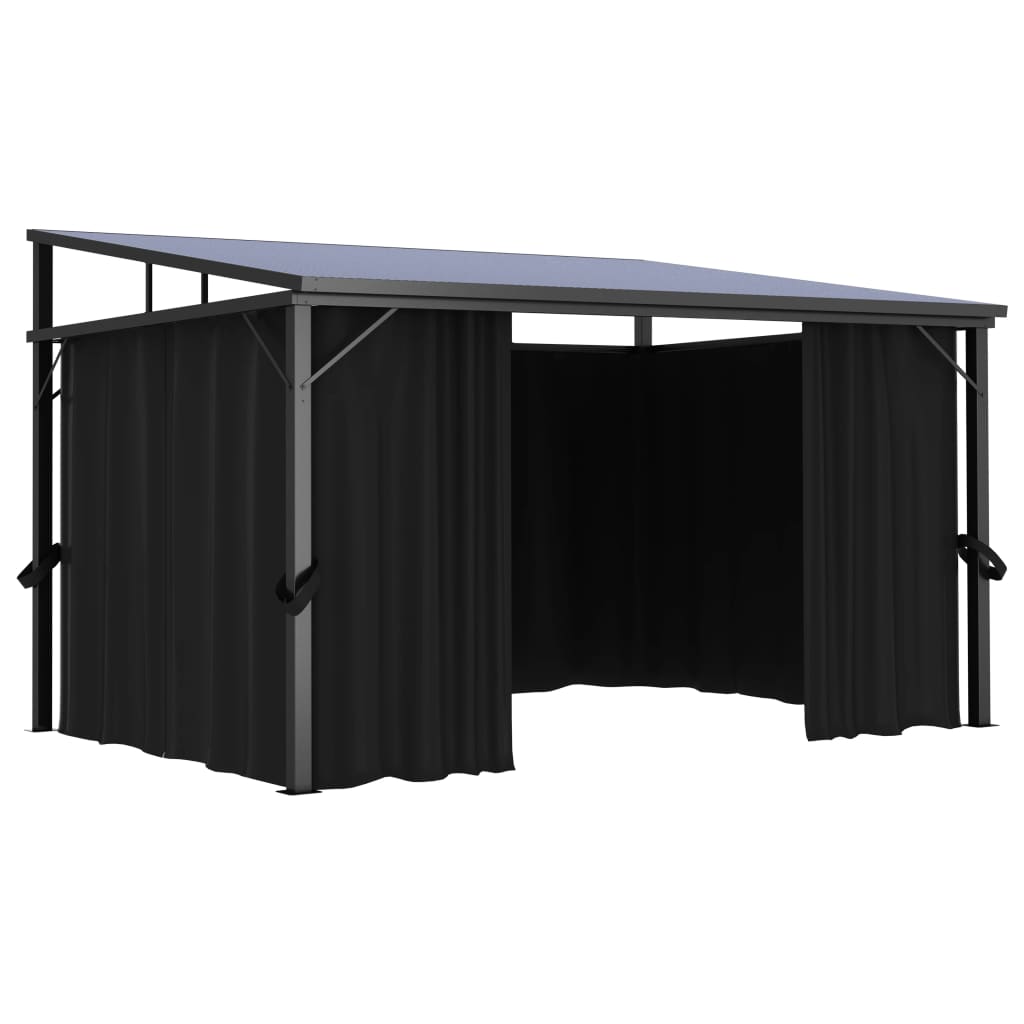 vidaXL Gazebo with Curtain 405x294x244 cm Anthracite