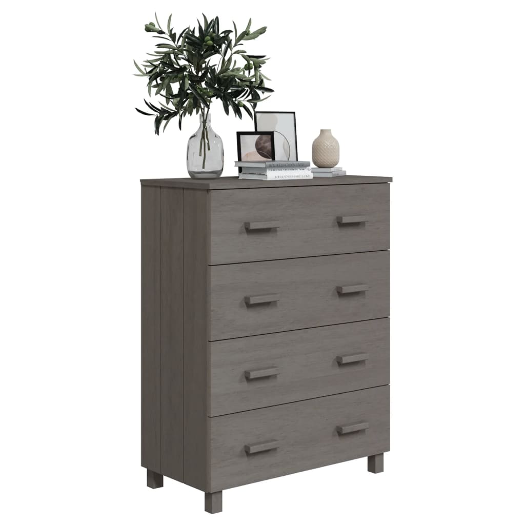 vidaXL Sideboard HAMAR Light Grey 79x40x103.5 cm Solid Wood Pine