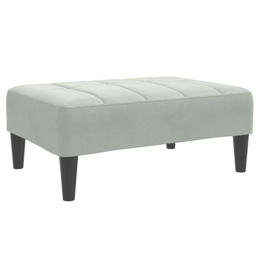 vidaXL Footstool Light Grey 77x55x31 cm Velvet