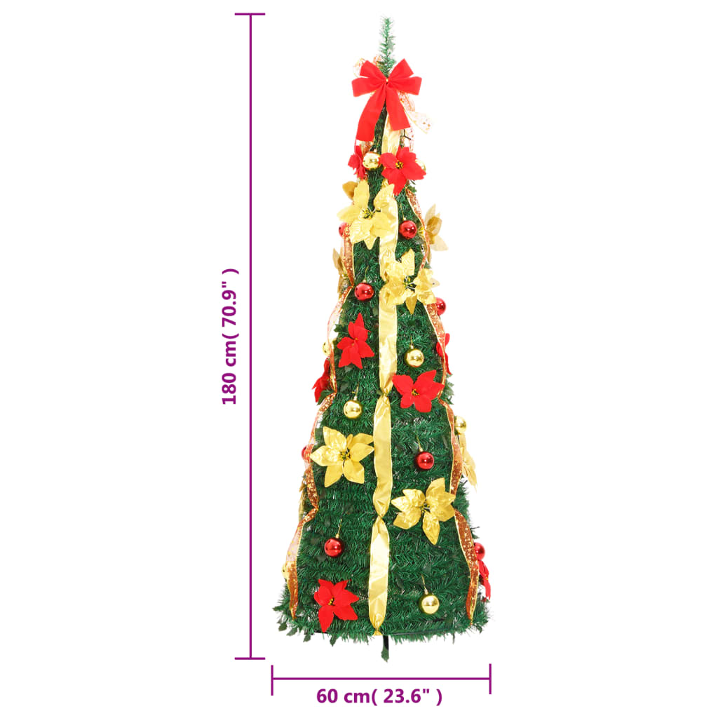 vidaXL Artificial Christmas Tree Pop-up 150 LEDs Green 180 cm