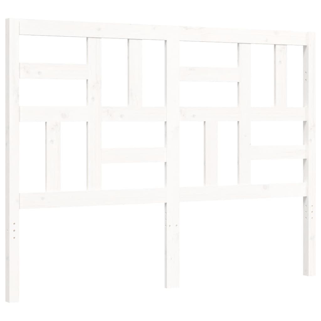 vidaXL Bed Frame without Mattress White Double Solid Wood Pine