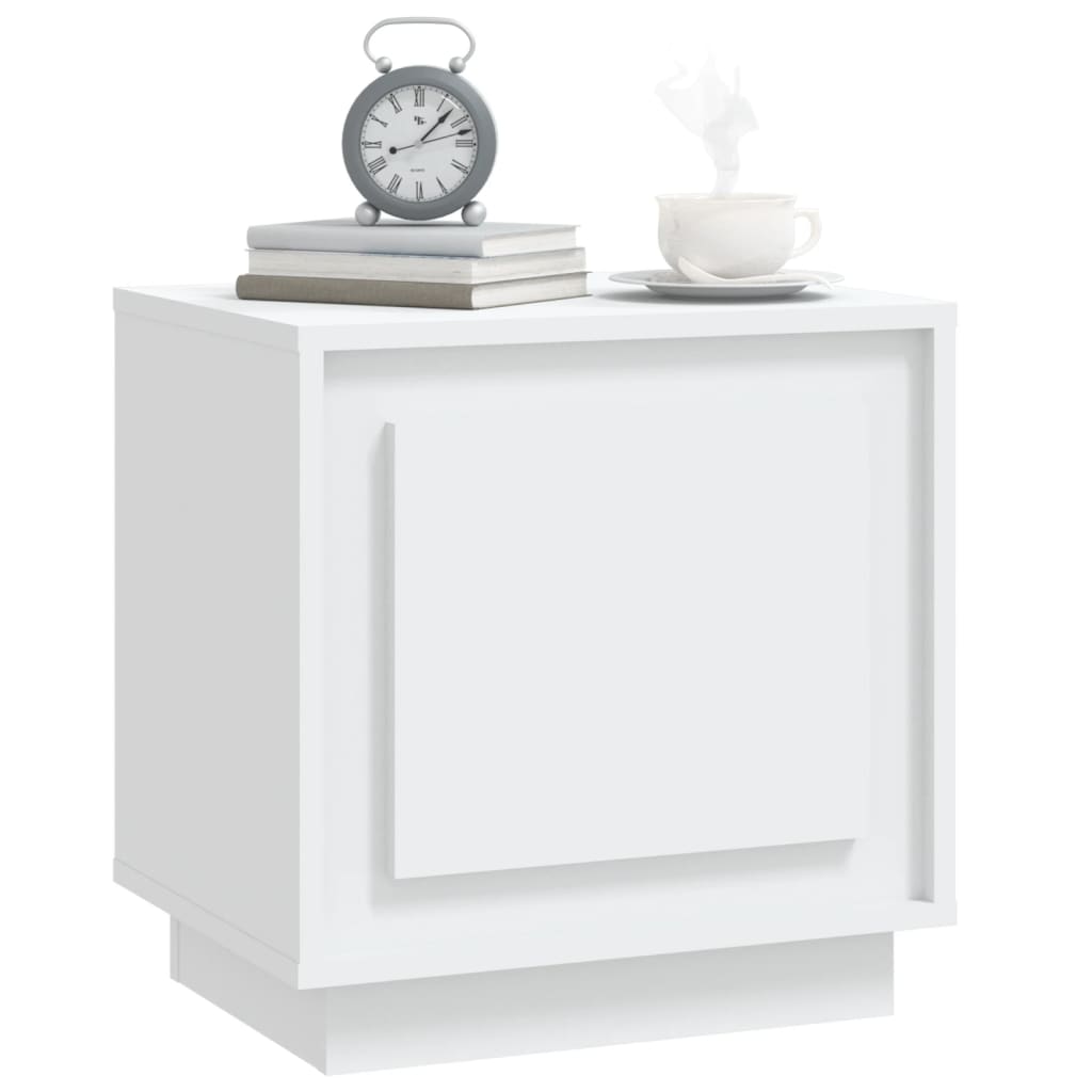 vidaXL Bedside Cabinet White 44x35x45 cm Engineered Wood