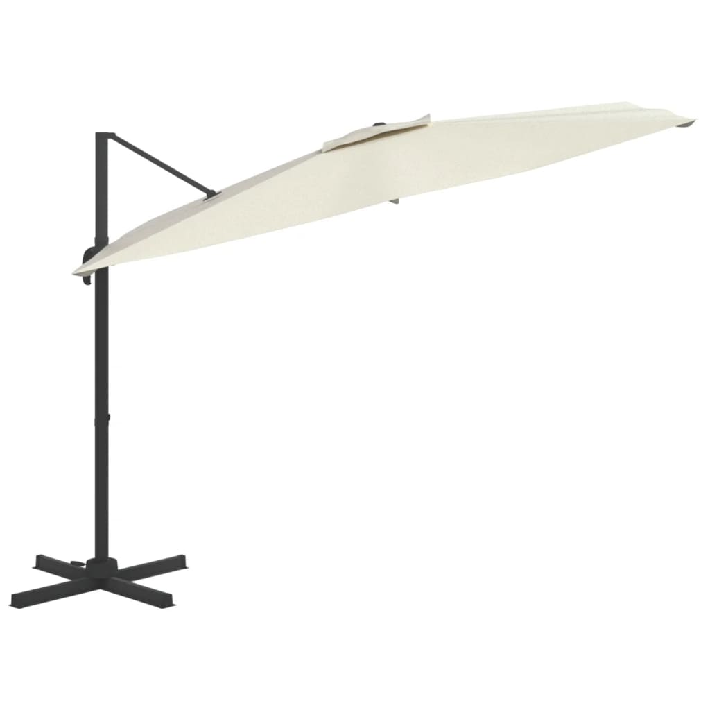 vidaXL Cantilever Garden Parasol with Aluminium Pole Sand White 400x300 cm