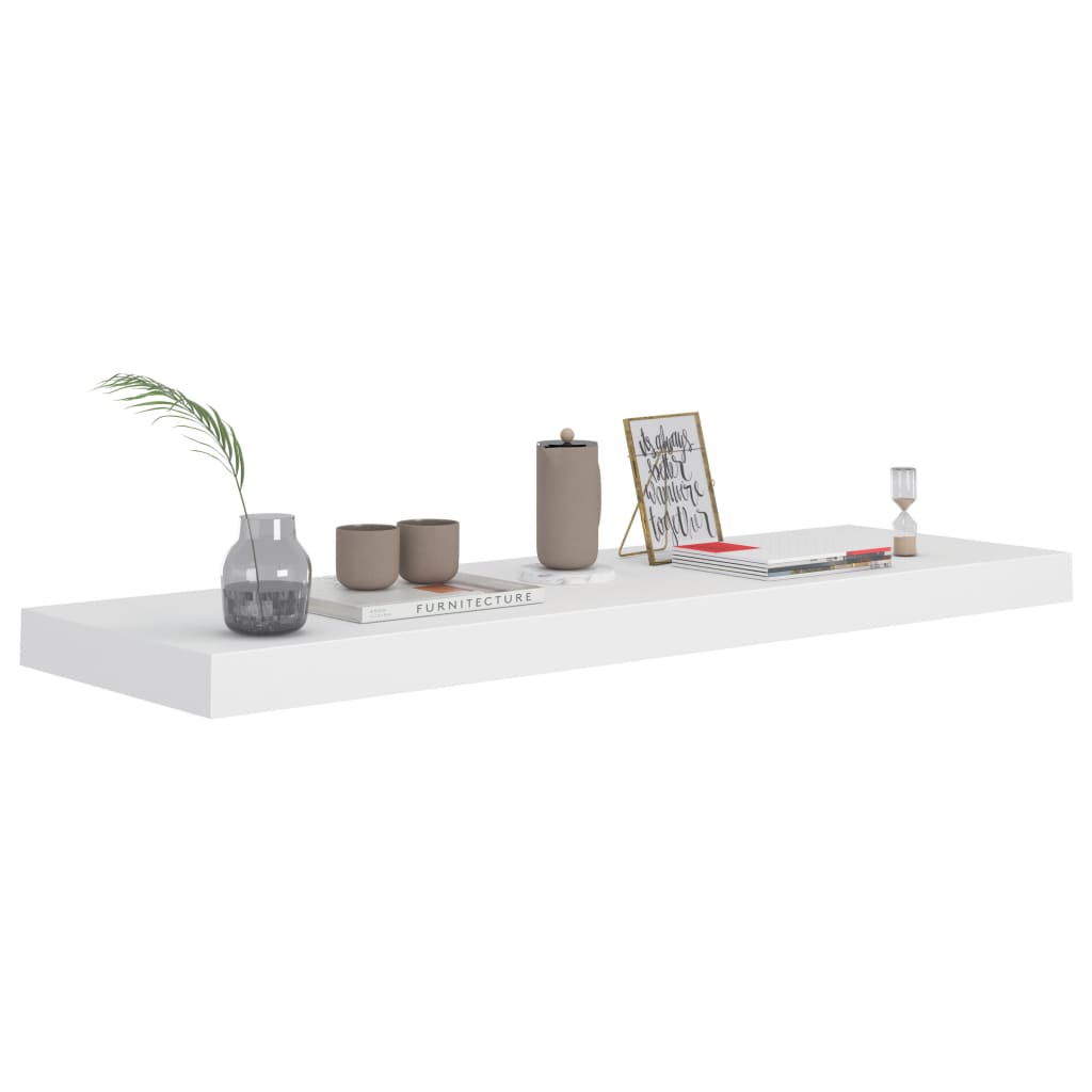 vidaXL Floating Wall Shelf White 80x23.5x3.8 cm MDF