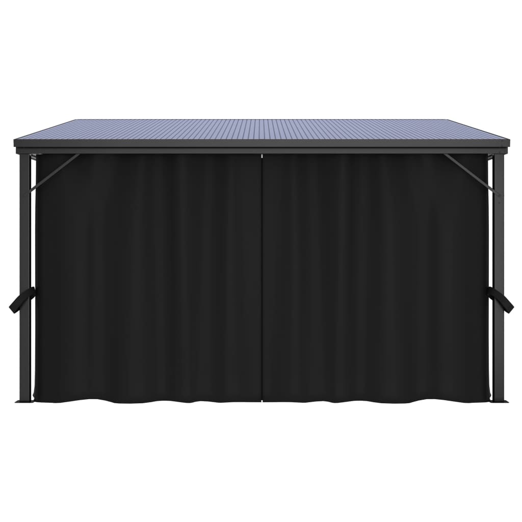 vidaXL Gazebo with Curtain 405x294x244 cm Anthracite