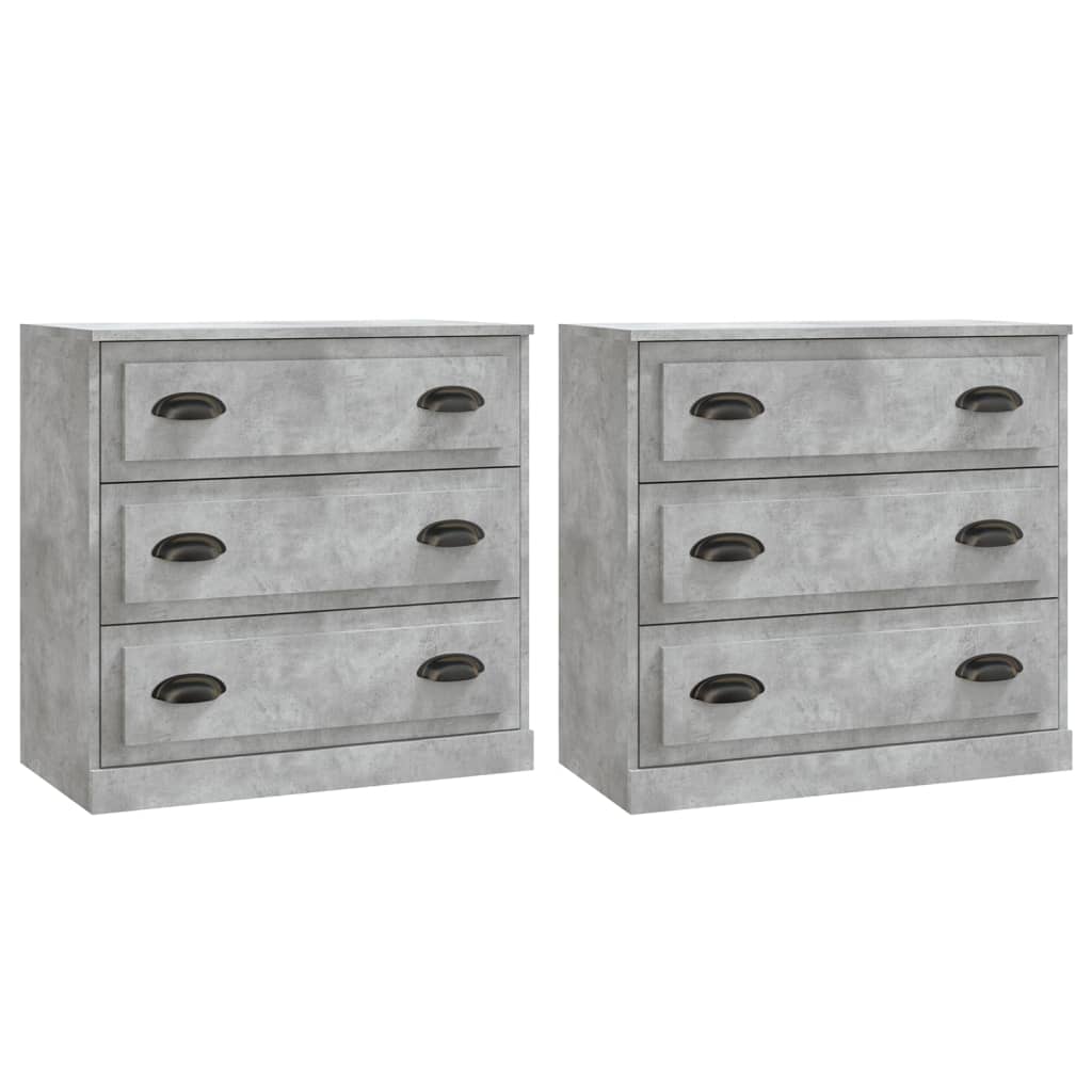 vidaXL Sideboards 2 pcs Concrete Grey Engineered Wood